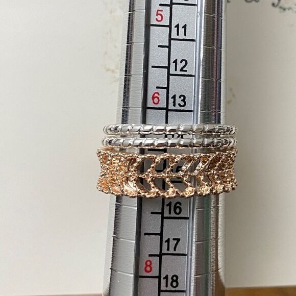 Silver and Rose Gold Ring Set - Picture 5 of 5